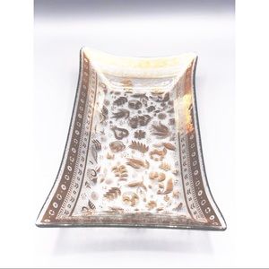 Vintage AMBER GOLD Candy Dish.